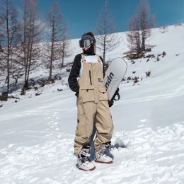Pants NANDN Strap Ski Pants Waterproof and Windproof Loose 2023 New Winter One Piece Ski Pants