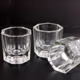 Liquids New Nail Art Crystal Glass Acrylic Powder Liquid Nail Cup Dappen Dish Lid Bowl Cup Holder Equipment Crystal Glass Nail Art Tools