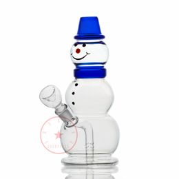 Latest Colorful Snowman Style Bong Pipes Kit Bubbler Hookah Waterpipe Oil Rigs Filter Bowl Portable Easy Clean Dry Herb Tobacco Cigarette Holder Smoking