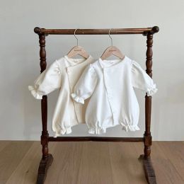 One-Pieces Spring Summer New Baby Long Sleeve Romper Solid Newborn Loose Casual Jumpsuit Boy Girl Infant Toddler Clothes 024M