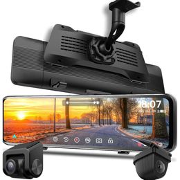 Nikomaku Mirror Dash Cam med fristående framkamera OEM -design - 11 Full pekskärm Bakre View Mirror Camera med 2K bakkamera för bilar - bil nattvision Parkeringshjälp