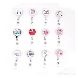 Key Rings Est Nursing Epoxy Retractable Medical Glass Badge Holder Yoyo Pl Reel Doctors Id Name Card For Accessories Drop Delivery Je Dhs8J