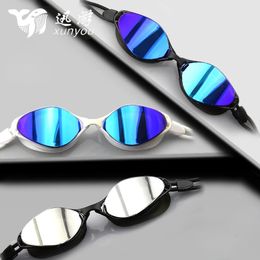 XUNYOU Men Women Swim Glasses Competition Silica gel Swimming Goggles Plating Anti-fog Race Swimming Pool Accessories Wholesale 240415