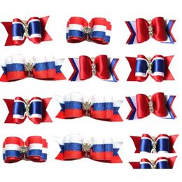 Dog Apparel 50Pcs American Independence Day Pet Hair Bows Diamond For Small Dogs Pets 4Th Jy Accessories Drop Delivery Home Garden Su Dhd5J