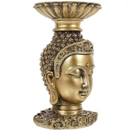 Candle Holders Candlestick Resin Craft Holder Crafts Desktop Buddha Statue Offering Tea Light Decorative Lamp Base Vintage