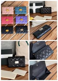 10A Card Wallet Luxury rhombus Wallet Designer Vintage Silver Card Seat High Quality Genuine Leather Caviar Gold C-Letter Large Capacity Mini Bag Women's Cardholder