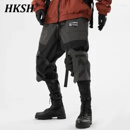 Men's Pants HKSH Heavy Industry Spring Autumn Tactical Patchwork Cargo Techwear Loose Casual Sports Overalls HK0904