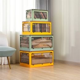 Bins Large Capacity Plastic foldable Storage Bin Storage Boxes Organizer 5 Doors storage Boxes Plastic Transparent Folding Wardrobe