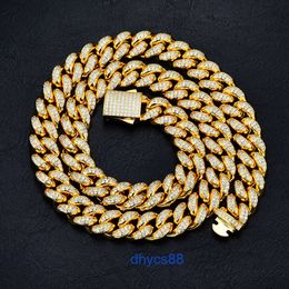 Jn57 Hip Hop Bracelet Chain Custom Clasp 12mm 7-28 Heavy 3d Bubble 14k Real Gold Iced Out Moissanite Diamond Miami Cuban Link