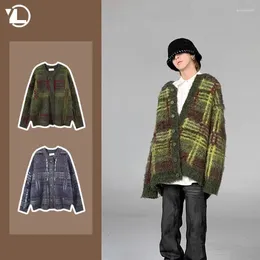 Men's Sweaters Japanese Men Cardigan Spring Stripe Colour Blocking Fashionable Single Breasted Sweater Jacket Soft Casual Elastic Knit Coats