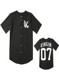 Selled Men Tshirts Fashion Streetwear Hip Hop Baseball Jersey Striped Shirt Men Clothing Tyga Last Kings Clothes Black Y200821985201