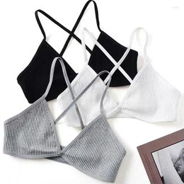 Yoga Outfit Seamless Deep-V Bra Women Sexy Triangle Thin Bralette Back Tops Plunge Underwear Tube Vest Top Female Breathable Lingerie