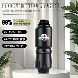 Tattoo Machine Mini Rocket Set Wireless Tattoo Power Supply RCA Interface Professional Rotary Tattoo Battery Pen Gun Machine Kit 240416