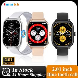 Watches 2.01" Blue Tooth Call Sport Fitness Men New Smart Watch Sleep Heart Rate Monitor Watches Music Weather Women 2024 Smartwatch