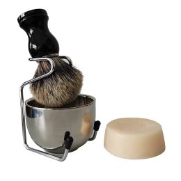 Brush Men's Shaving Set Fine Badger Hair Shaving Brush + Holder + Bowl + Soap