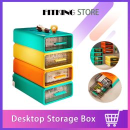 Drawers Multifunctional Storage Drawers Desk Organiser Sundries HolderCosmetic Desktop Storage Box Stationery Stackable Office Home New