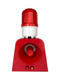 Accessories 220V Acoustooptic Alarm Sound and Light Alarm with Strobe for Driving Crane School Fire Industrial Horn Siren Voice Horn(RED)