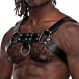 Bras Sets Gay Rave Harness Men Leather Chest Belt Body Bandage Role Play Costume Adult Toys Club Costumes Props For Sex