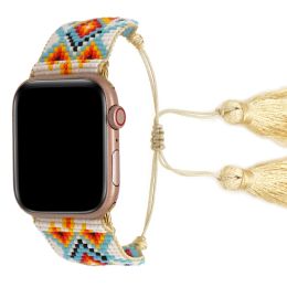 Strands Go2Boho 42/44 Connector Luxury Band For Apple Smart Watch Bohemia Jewelry Miyuki Beaded Evil Eye Bracelets