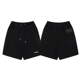 Black Men Women Shorts High Quality Straight Drawstring Shorts Breeches