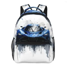 Backpack Dazzling Sports Car Ink Drawing Hyper Artistic Outdoor Style Backpacks Youth Funny School Bags Breathable Rucksack