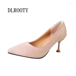 Dress Shoes Women Pumps High Heels 2024 Autumn Fashion Pointed Toe Thin 7 CM Shallow Sweet Work Casual Slip On Comfortable