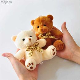 Plush Dolls 1pcs Hot Sale 10CM Kawaii Small Teddy Bears Plush Toys Stuffed Animals Fluffy Bear Dolls Soft Kids Toys Small Pendant KeychainsL2404