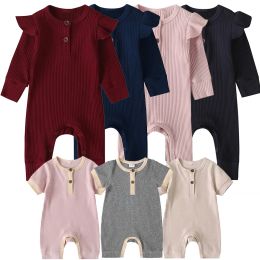 One-Pieces Baby Jumpsuit Spring Autumn Long Sleeve Jumpsuits Baby Clothes Sets for Newborn Boys Solid Bodysuit Girls Romper 0 to 18 Months