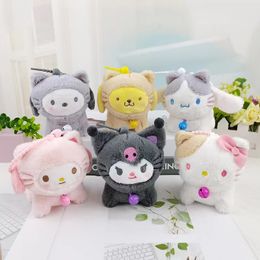 Cute cartoon cross dressing cat figurine pendant Japanese series three. Wholesale of Liou Plush Toy Kuromi Grab Machine Dolls