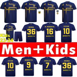 CA Boca Juniors CAVANI Breathable and comfortable Soccer Jerseys 24 25 CARLITOS MARADONA CONMEBOL LIBERTADORES JANSON football shirt MEN SETS Kids UNIFORM