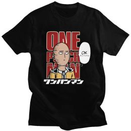 Sets Funny One Punch Man Tshirt Men's Short Sleeve Cotton Strongest Hero Saitama Sensei Tshirt Anime Manga Tee Shirts Fan Apparel