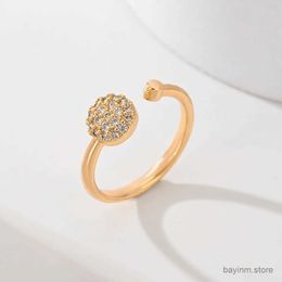 Bröllopsringar Ny high end Light Luxury Jewelry Ring Opening Ring Gold Ring Zircon Bröllop Smycken Lyxiga smycken