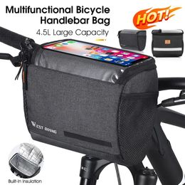 Storage Bags Cycling Bicycle Insulated Front Bag MTB Bike Handlebar Basket Pannier Cooler With Reflective Strip