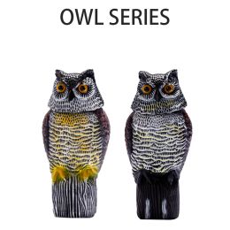 Decoy Idyllic Scaring Birds And Mice Animal Model Decoration Outdoor Garden Simulation Shaking Head Owl Ornaments Hunting Bait