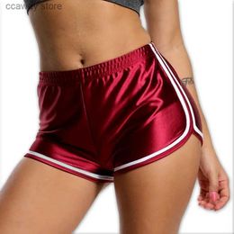 Women's Shorts Womens Satin Sports Running Gym Fitness Chrader Summer Leisure Beach H240424