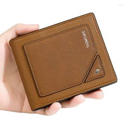 Wallets Simple Design Men Wallet Foldable Multicard Holder Short PU Leather ID Folder Package Business Purse Durable Convenient Male Bag