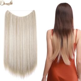 Piece Piece Snoilite Synthetic No Clip Invisible Wire Straight Hair Clip In False Hairpieces Natural Black Blonde One Piece Hair