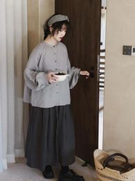 Skirts Japanese Women Pleated Skirt Retro Mori Sweet Lovely Big Swing