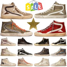 Luxury Casual Shoes Men Women Designer Italy Brand Dirty Old Trainers Slide-Star Shoes Plate-Forme Outdoor Sneakers Chaussures Classic Super-Star Nappa Leather shoe