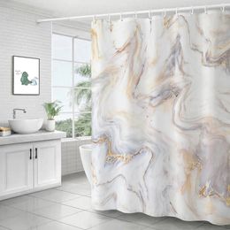Marble Ripple Shower Curtains Abstract Striped Waterproof Bath Curtains for Bathroom Home Decor Modern Luxury Bathroom Curtain 240419