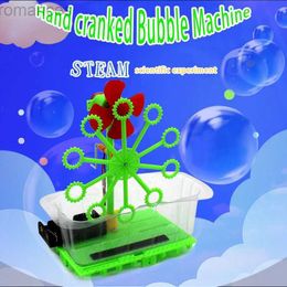 Decompression Toy Hand cranked bubble machine scientific small production puzzle experiment toy DIY technology small production childrens toys d240424