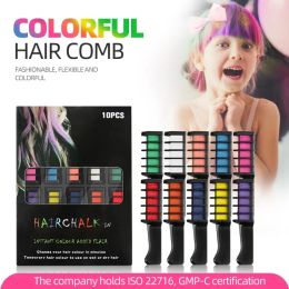 Color 10/1 pcs Color Chalk For Hair Fashion Colored Mascara Chalks To Dye Hair Instant Hair Dye Temporary Chalk to Paint Hairs Girls