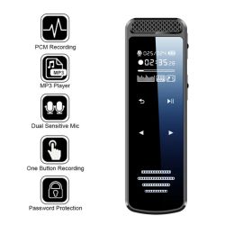 Recorder Digital Voice Recorder with HD Screen Speaker 8GB/32GB/64G Activated Dictaphone Audio Recording Noise Reduce Portable MP3 Player