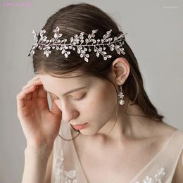 Hair Clips Shine Rhinestone Women Headband Bridal Crown Handmade Wedding Tiara Piece Accessories Gold Silver Colour