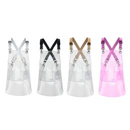 Fashion Clear Apron Oil Resistant Waterproof Home Aprons Reusable TPU for Kitchen Hair Salon Barber Barista Household Supplies 240422