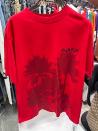 purple brand tshirts men designer t shirt Luxury Mens Designer TShirt Red Letter printed shirts Short Sleeve Fashion Brand Designer Top Tees size S-XXL