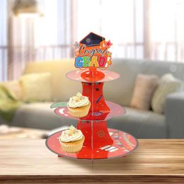 Plates 3 Tier Round Cardboard Cupcake Stand Graduation For