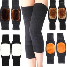 Women Socks Thicken Double Winter Warm Kneepads High Elasticity Windproof Kneecap Knee-joint Cold Proof Kneelet Non-slip Leg Protector