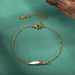 Bärda emalj Palestine Map Charm Armband för kvinnor män rostfritt stål guldfärg hand armband landsgeografi smycken grossist 240423