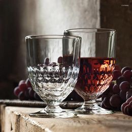 Wine Glasses La Rochere ARTOIS Honeycomb Glass Juice Cup Imported From France Cold Water Tumbler European Short Feet Red Container